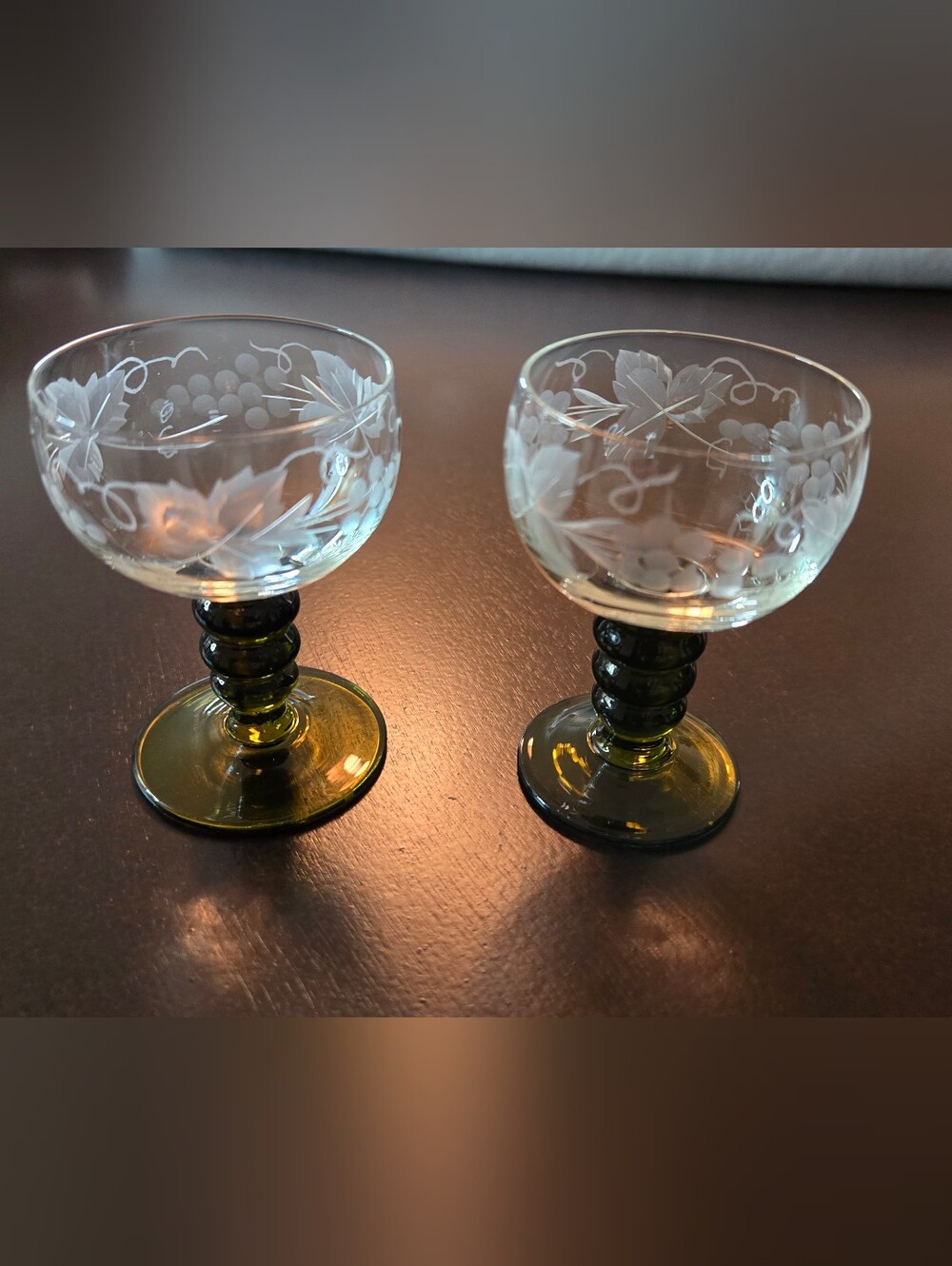 Vintage Mid-Century German Lausitzer Römer Cordial Glasses – Set of 2